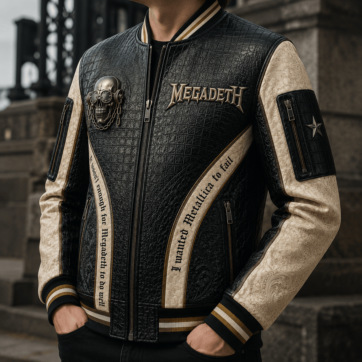 Premium MGD Leather Zipper Jacket PVNA