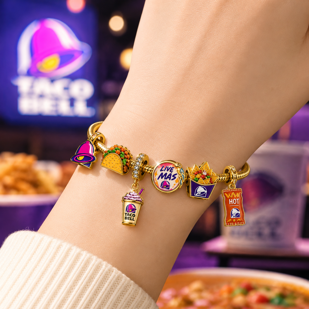 TCB Gold Charm Bracelet Set TTTT