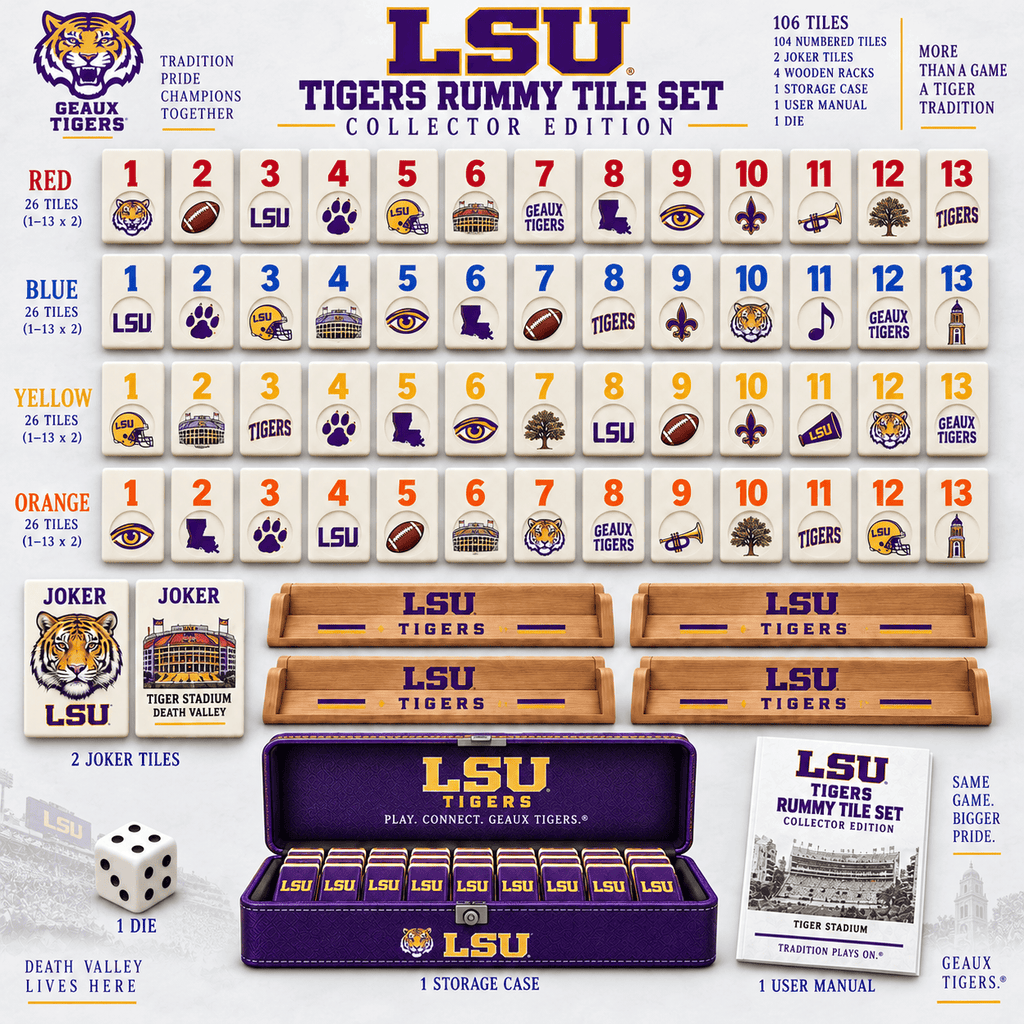 LSU Premium Rummy Tile Set TTNL
