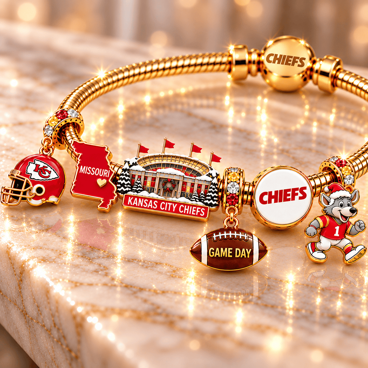 KCC Gold Charm Bracelet Set DNBN