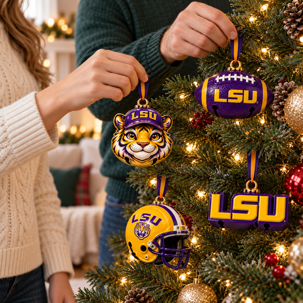 Premium LSU Christmas Bell Ornament TTMH
