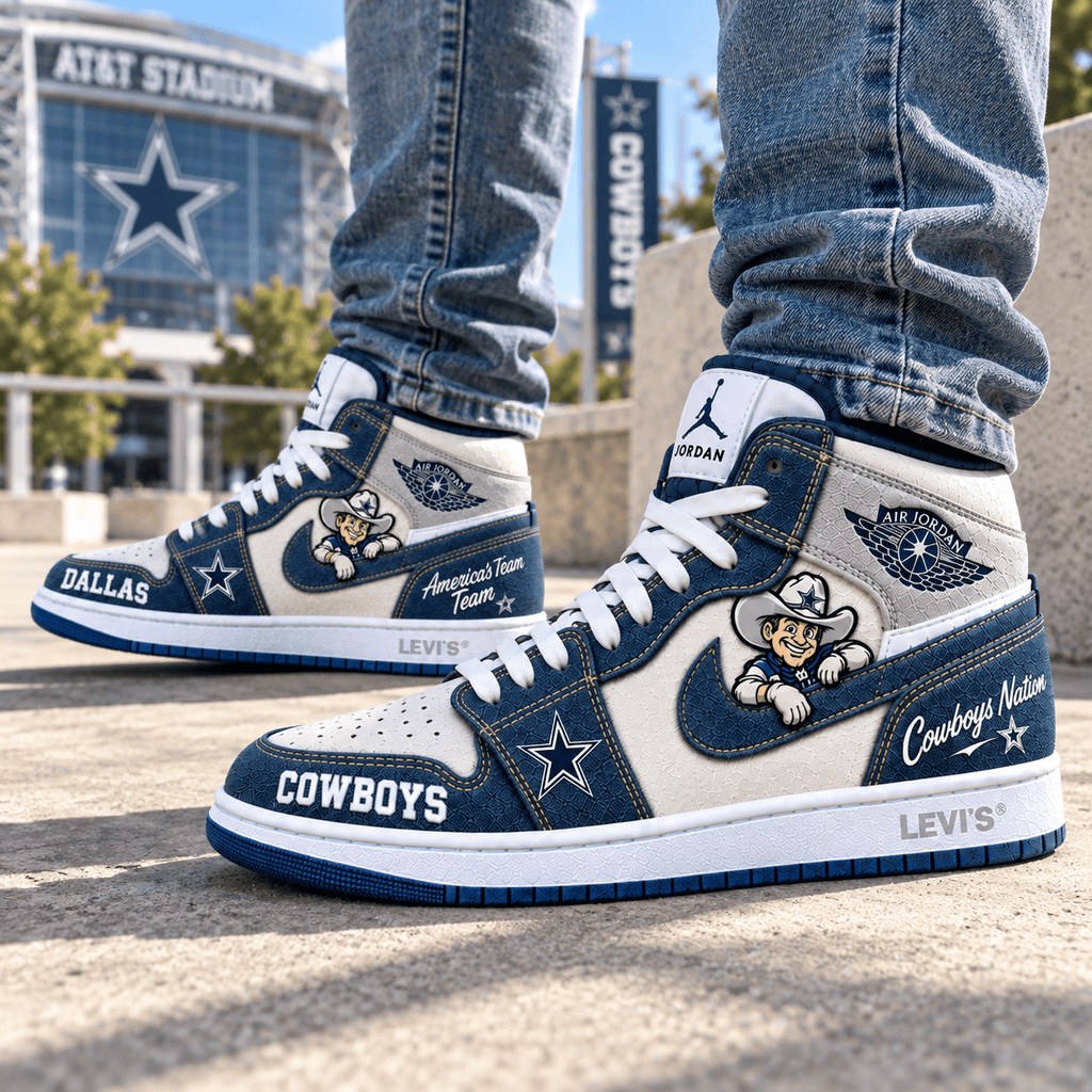 DLCB Premium Denim Embroidered High-Top Sneakers NTNA