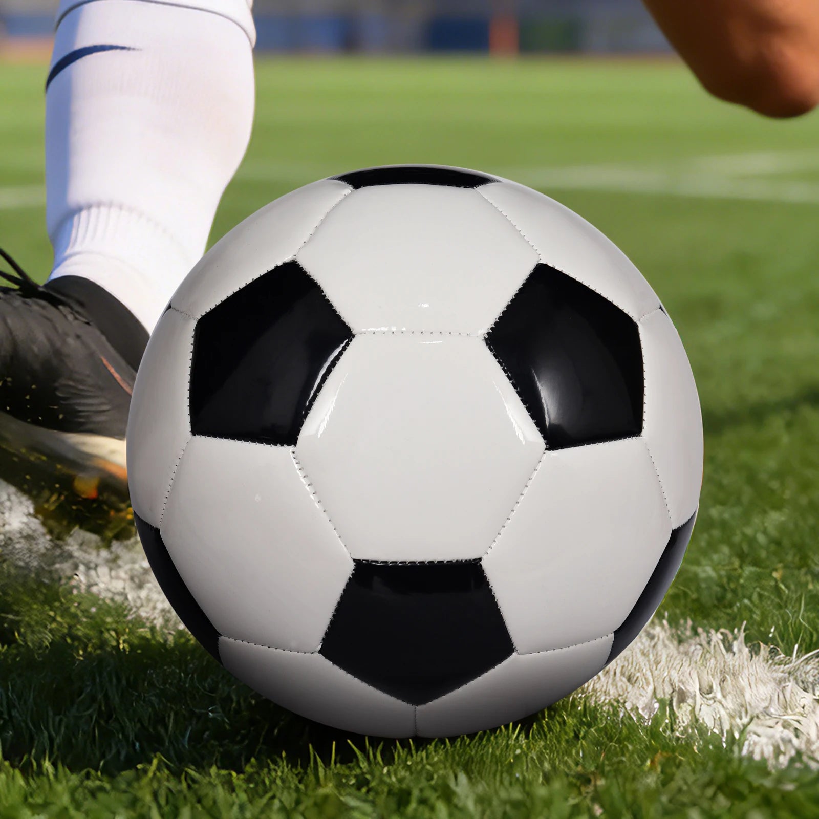 Soccer Ball Size 5-Classic Black&White-Durable Football For Indoor/Outdoor Game Training Ball-Great Gift For Kids Youth&Adults