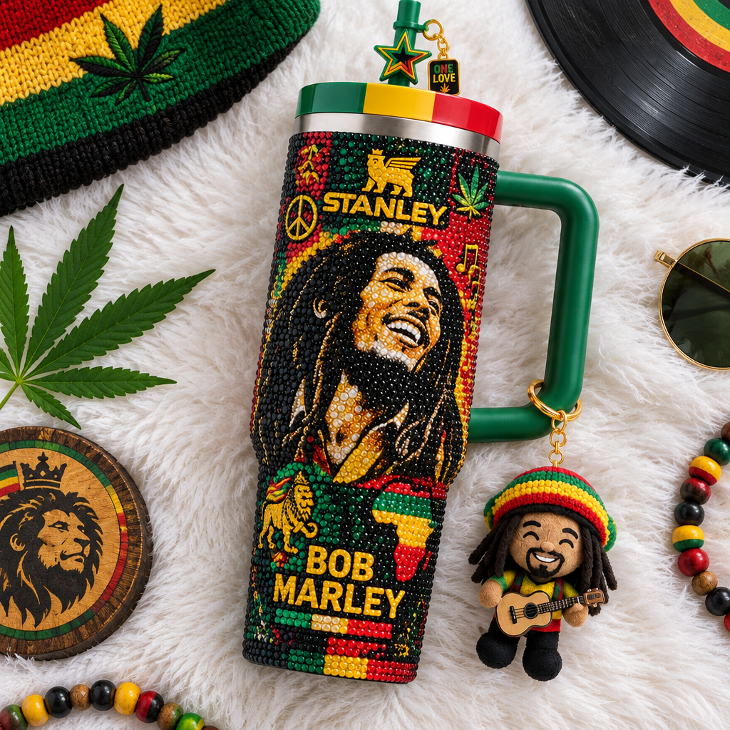 Bob Marley 40oz Tumbler With Handle TTNL